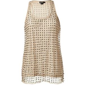 DKNY Nude Sequin Racerback Tank